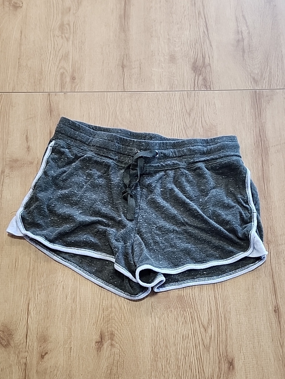 Athletic Works Heather Charcoal Green Shorts with White Trim